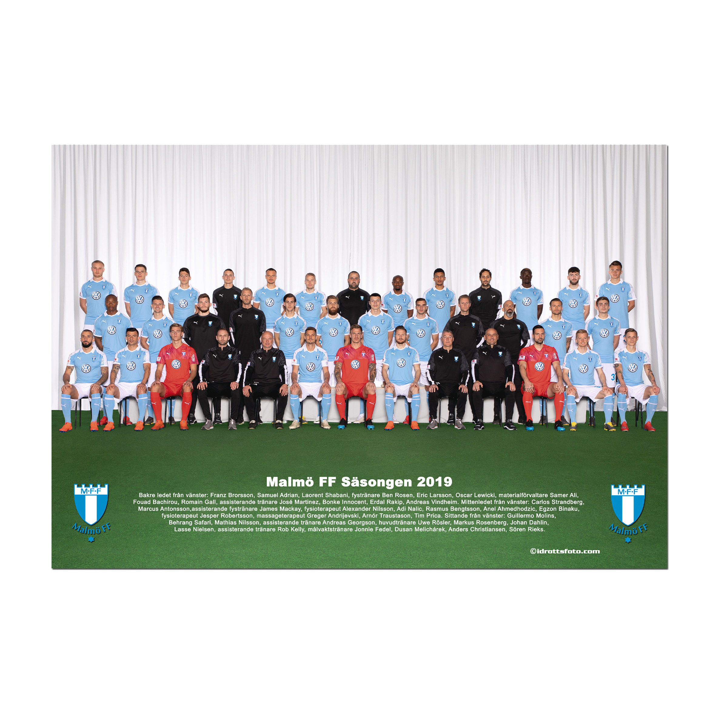 Lagbild med text samt klubblogga 21x30,5 cm